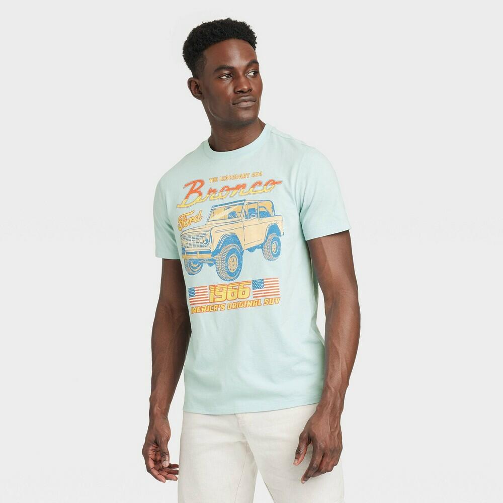 Men's Short Sleeve Graphic T-Shirt - Goodfellow & Co™ Blue/Turq M