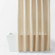 72"x84" Extra Long Herringbone Fabric Shower Curtain Tan - Room Essentials™