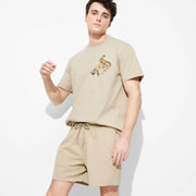 Men's 6" Knit Shorts - Original Use™ Tan S: French Terry, Drawstring Waist, Lightweight, Above Knee