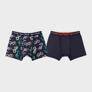 Pair of Thieves Men's Snake Print Super Fit Boxer Briefs 2pk - Navy Blue/Black M