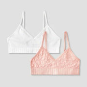 Girls' 2pk Seamless Bra - Cat & Jack™ Pink/White XL: Wireless Bralette