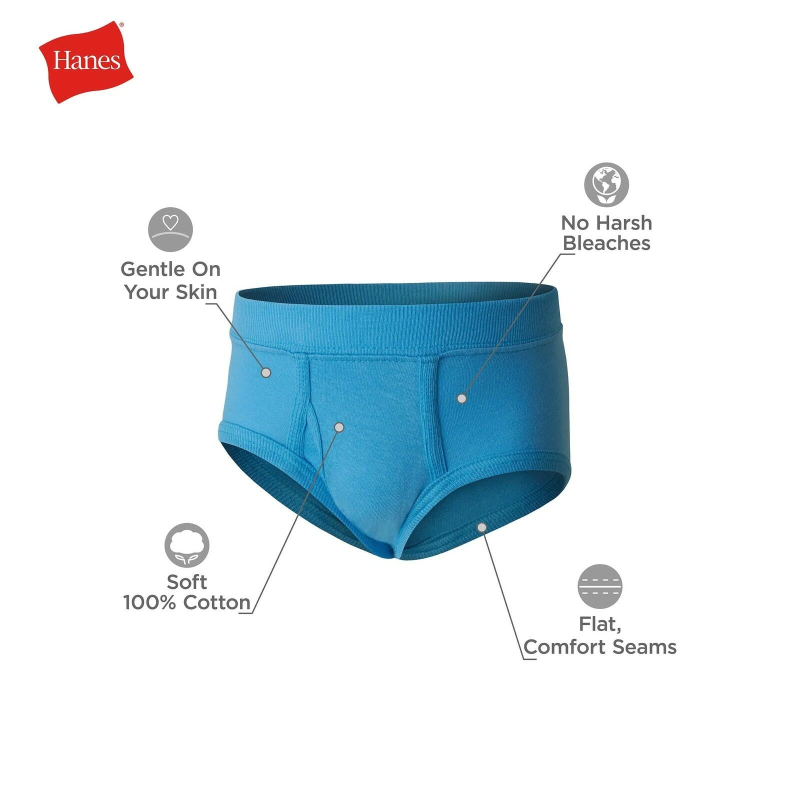 Hanes Toddler Boys' Underwear, 100% Cotton Brief Underwear 10-Pack, Assorted, 4T