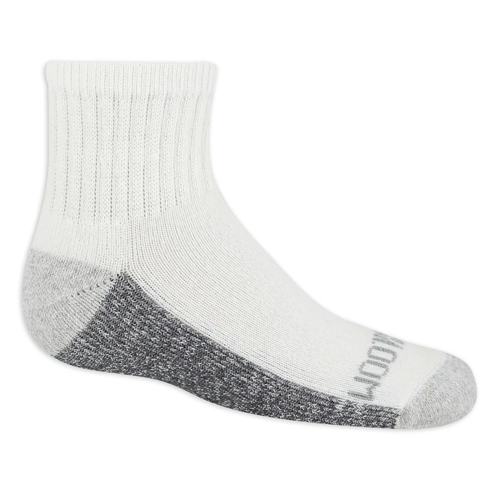 Fruit of the Loom Boy's Dual Defense Socks, Ankle - 10 Pack - Gray Large