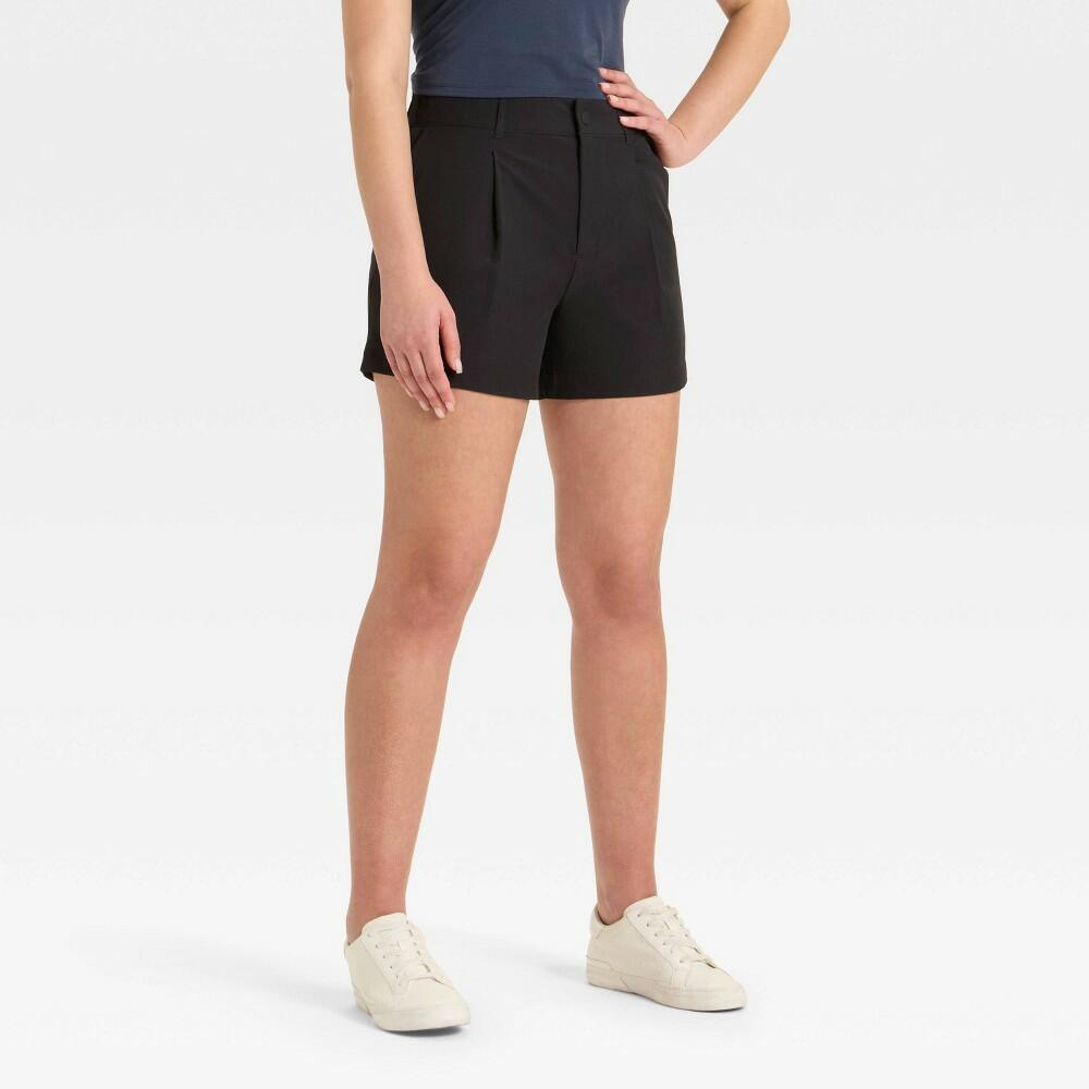 Women's 4" Woven High Rise Golf Shorts - All In Motion™ Black L