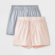 Men's 2pk Fashion Woven Boxer Briefs - Goodfellow & Co™ Pink XL Cotton, Mid Rise