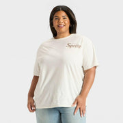 Women's Sprite Oversized Short Sleeve Graphic T-Shirt - Off-White 2X