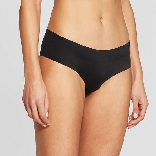 Women's Invisible Edge Cheeky Underwear - Auden™ Black Seamless Low Rise Pull-On