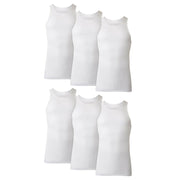 Hanes Men Tank Top Undershirt Pack, Cool & Breathable Cotton, 6 Pack White - L