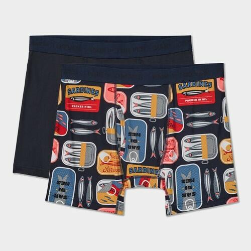Pair of Thieves Men's Sardine 2pk Boxer Briefs - Black/Gray/Blue S