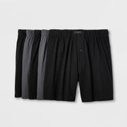 Men's Knit Boxers 5pk - Goodfellow & Co™ Gray/Black S: 100% Cotton
