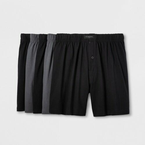Men's Knit Boxers 5pk - Goodfellow & Co™ Gray/Black S: 100% Cotton