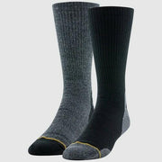 Signature Gold by Goldtoe Men's Crew Boot Socks 2pk - Black/Gray/Charcoal 6-12