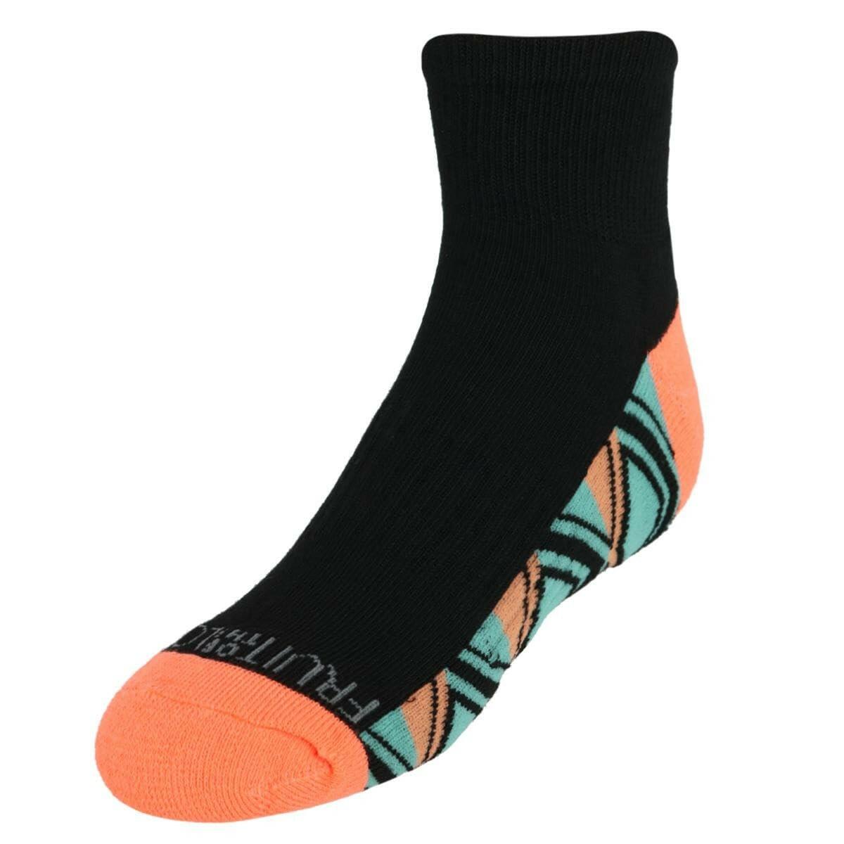 Fruit of the Loom Girl's Active Cushioned Ankle Socks (Pack of 6), 4 to 10 Black