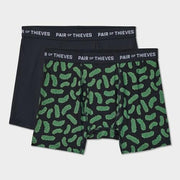 Pair of Thieves Men's Pickles 2pk Boxer Briefs - Black/Green XL