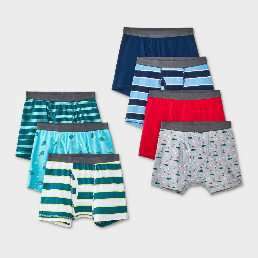 Boys' 7pk Boxer Briefs Golf / Tennis - Cat & Jack™ S
