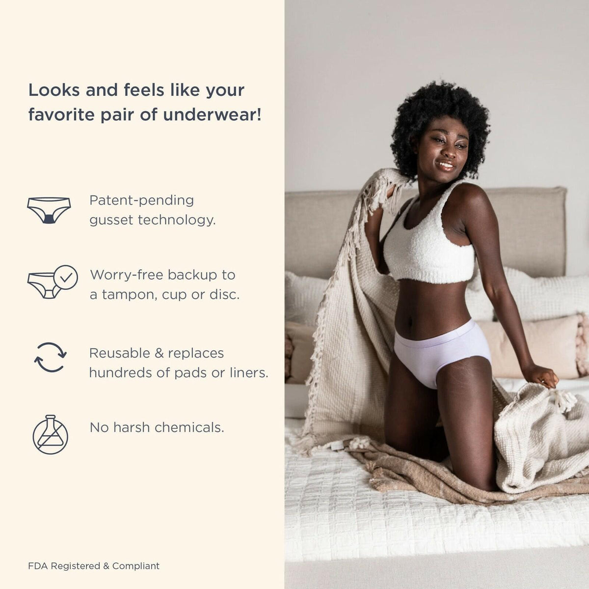 Saalt Heavy Absorbency Leakproof Period Underwear Brief - Volcanic Black - L