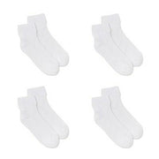 Women's Fruit of the Loom Cotton Comfort 4pk Turn Cuff Ankle Socks - White 4-10