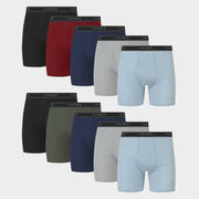 Hanes Red Label Men's Super Value Boxer Briefs 10pk - Black/Gray/Green M Tagless