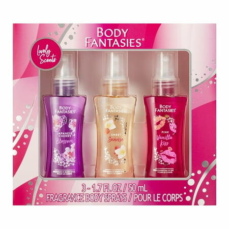 Body Fantasies Body Spray Gift Set  Lovely Scents Collection for Females  3 Pc