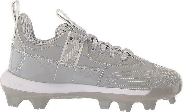 Under Armour Boys Harper 7 Low Juniors Baseball Cleat Gray/Gray/White, 6 No Box