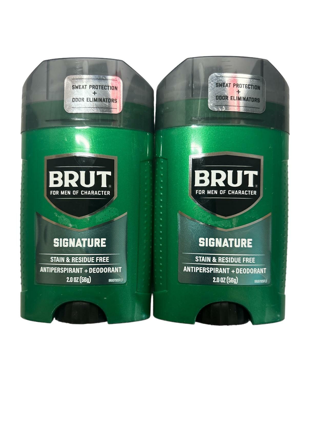 BRUT SIGNATURE by Faberge ANTI-PERSPIRANT DEODORANT STICK 2 OZ (2Pk)