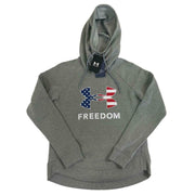 Women's UA Freedom Logo Fav Hoodie-Grey / RWB Flag - 035 Small