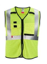 AR/FR CAT. 1 Class 2 High Visibility Yellow Mesh Safety Vest - L/XL