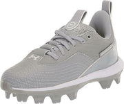 Under Armour Boys Harper 7 Low Juniors Baseball Cleat Gray/Gray/White, 6 No Box