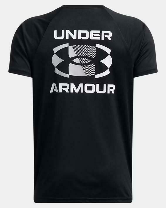 Under Armour Boy's Velocity Split Logo SS BB T-Shirt Black Medium