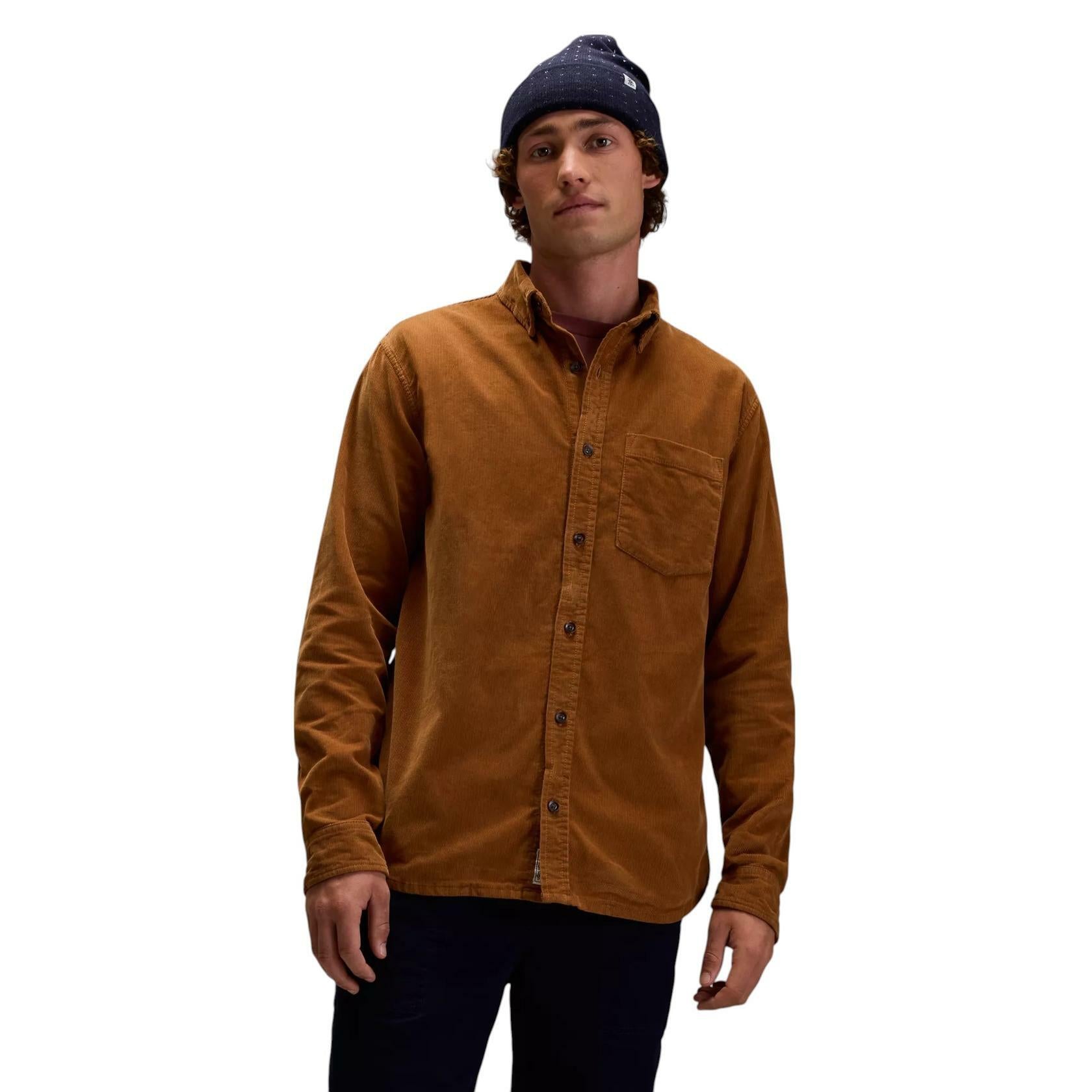 Alpine Design Men's Cord Shirt, XXL, Brown Khaki