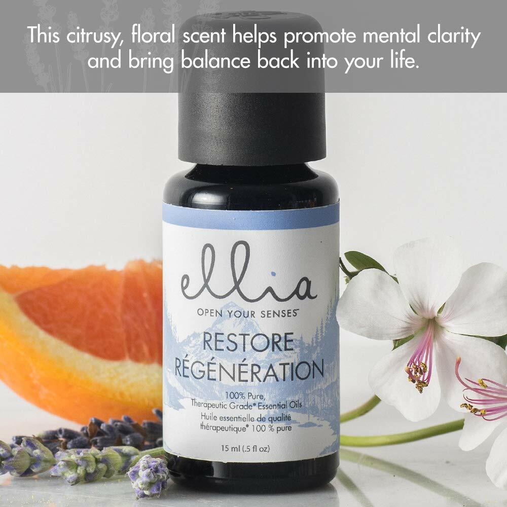 Ellia Diffuser Essential Oil | Restore Blend| 15ml, 100% Pure, Therapeutic Grade