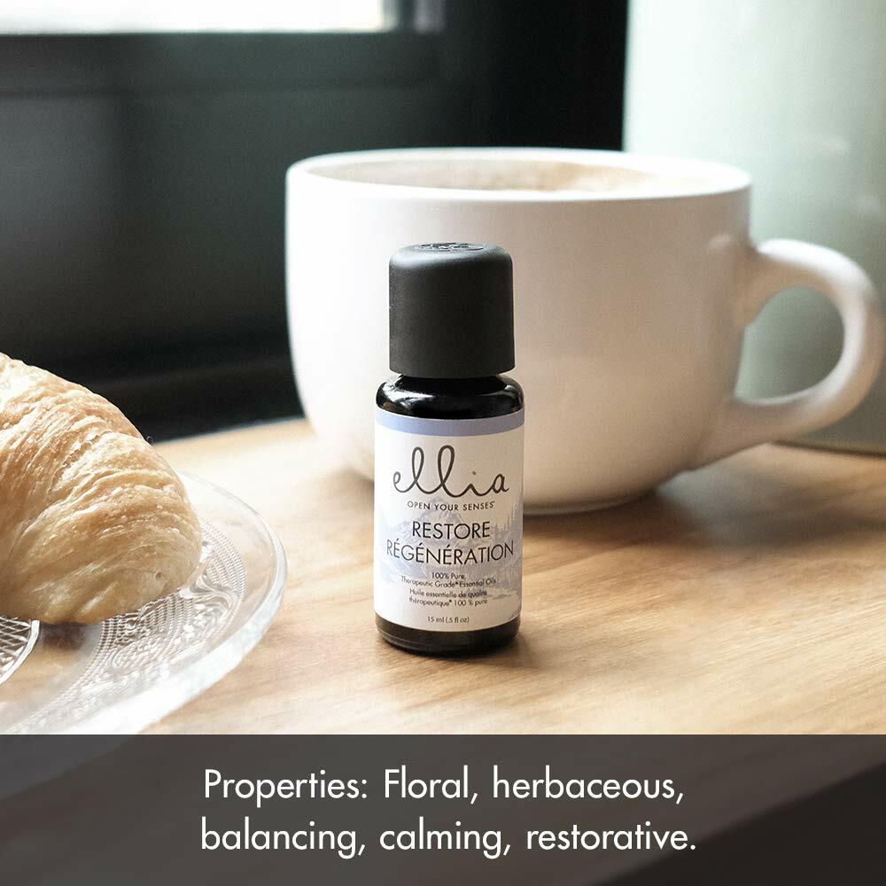 Ellia Diffuser Essential Oil | Restore Blend| 15ml, 100% Pure, Therapeutic Grade