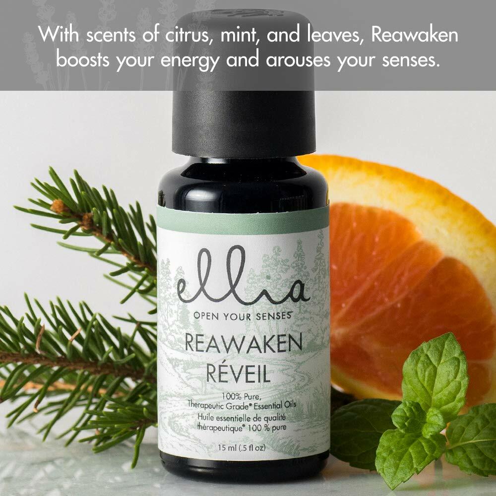 Ellia Diffuser Essential Oil | Reawaken Blend| 15ml 100% Pure, Therapeutic Grade