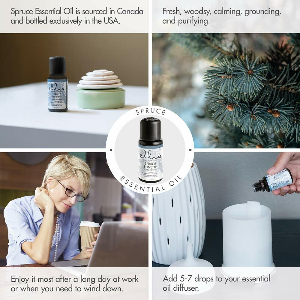 Ellia Spruce Diffuser Essential Oil | 15ml, 100% Pure, Therapeutic Grade