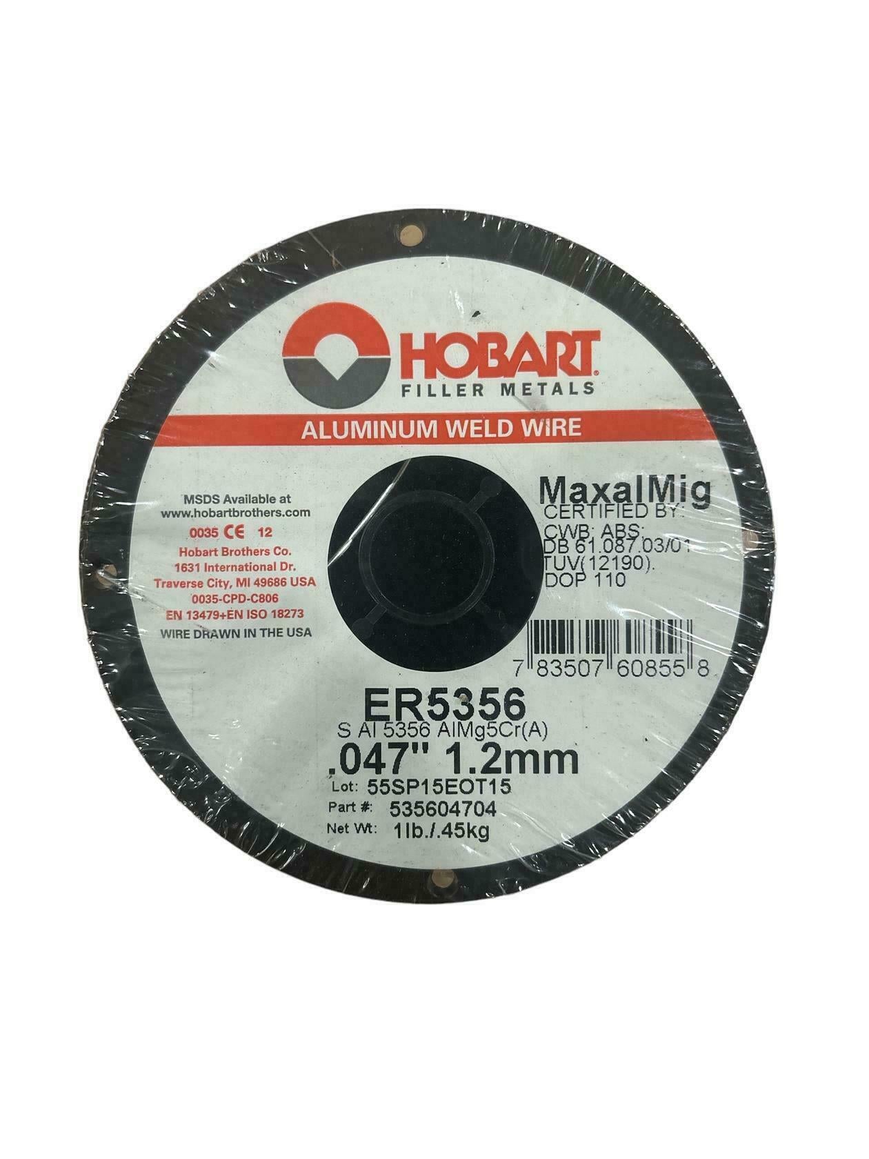 Hobart Aluminum Mig Weld Wire Maxalmig Er5356 3/64" .047 1.2mm 535604704