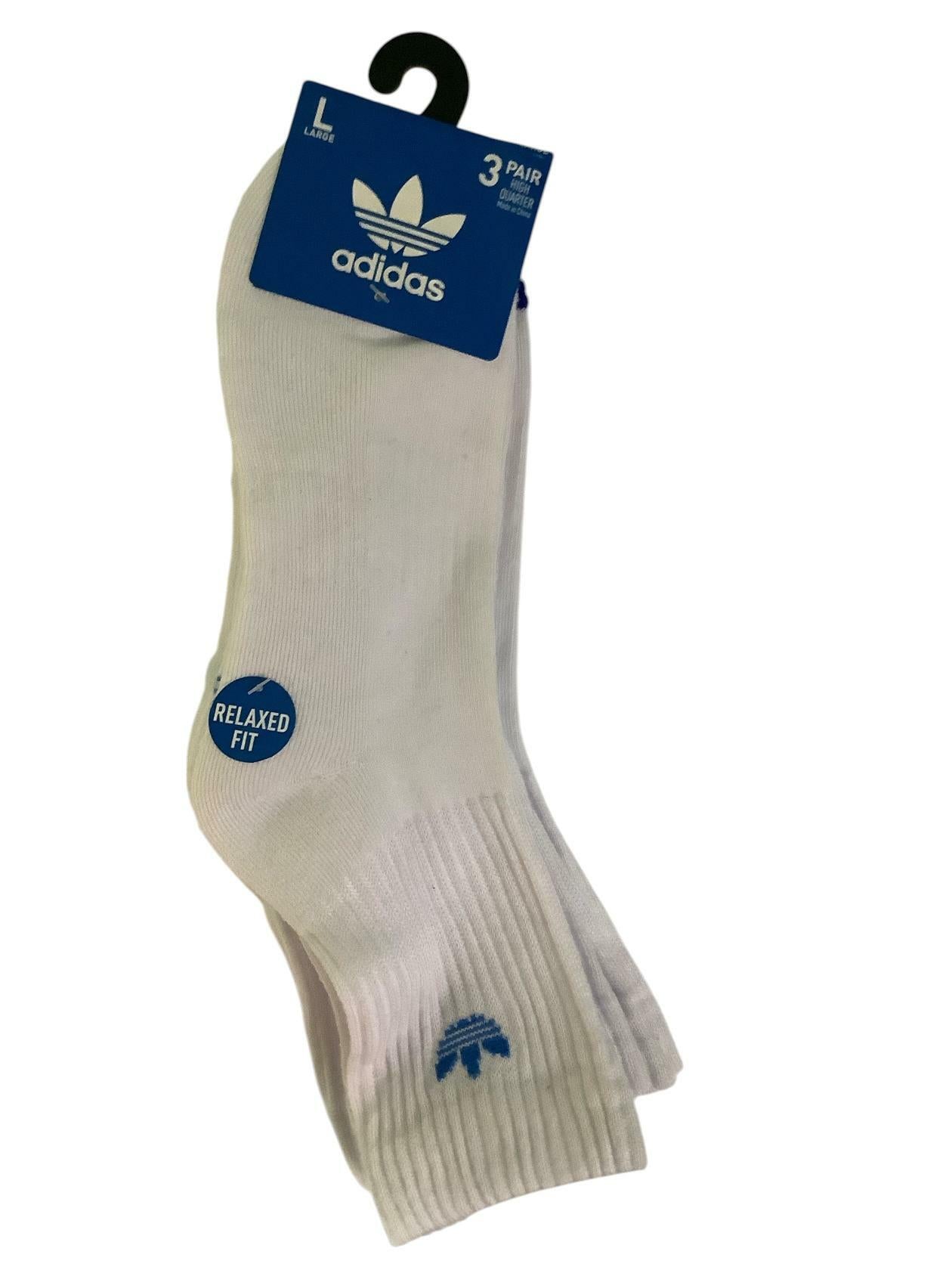 Adidas High Quarter Sock Large White/Blue