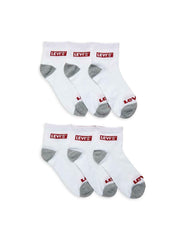 Levi's Boy's Core 6-Pack Logo Ankle Socks - White - Size 9-11