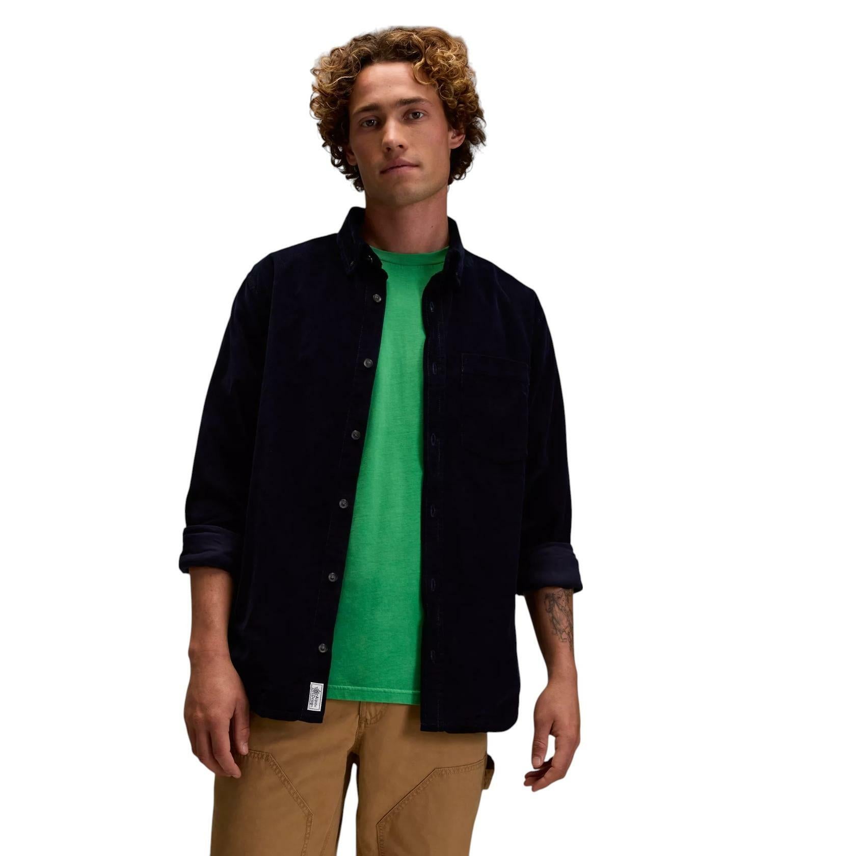 Alpine Design Men's Cord Shirt, Medium, Deep Navy
