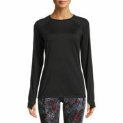 ClimateRight by Cuddl Duds Women Plush Warmth Base Layer Top XS Black Crew