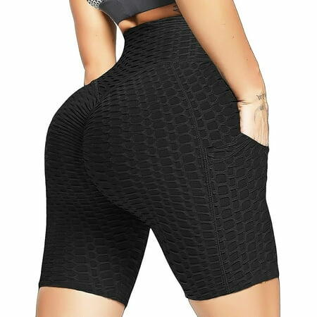 HY Impact Peach Fit Yoga Workout Shorts - Womens Size Large - Black