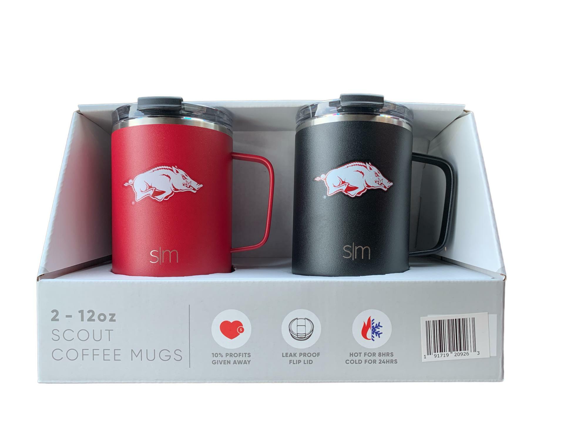 Simple Modern Official Collegiate Arkansas Razorbacks 2-Pack with Lid 12oz Scout