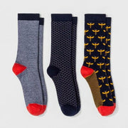 Women s Bee 3pk Crew Socks - A New Day™ Navy One Size
