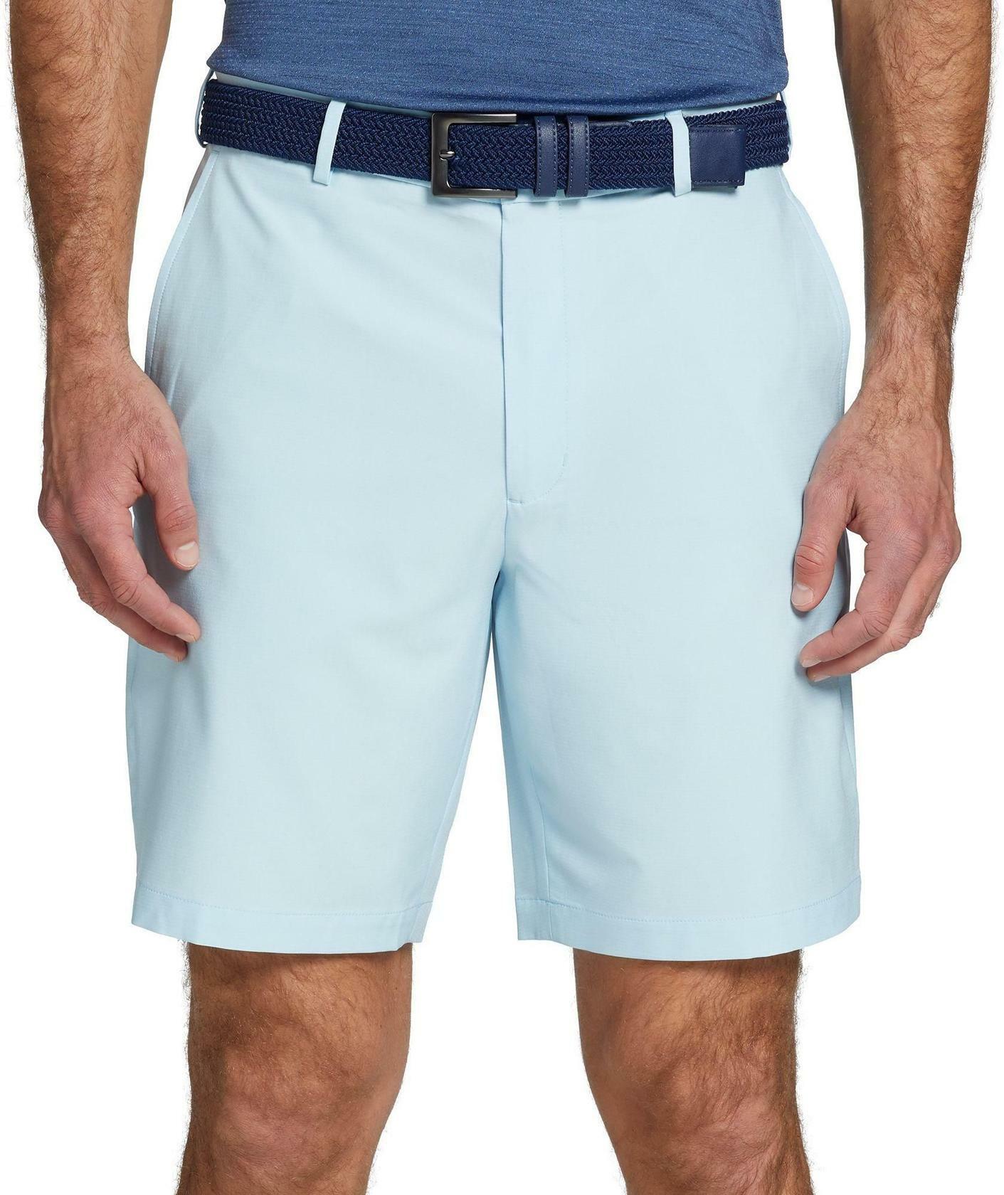 Walter Hagen Men's Performance 11 Micro Lines Golf Shorts, Size 42, Soft Blue