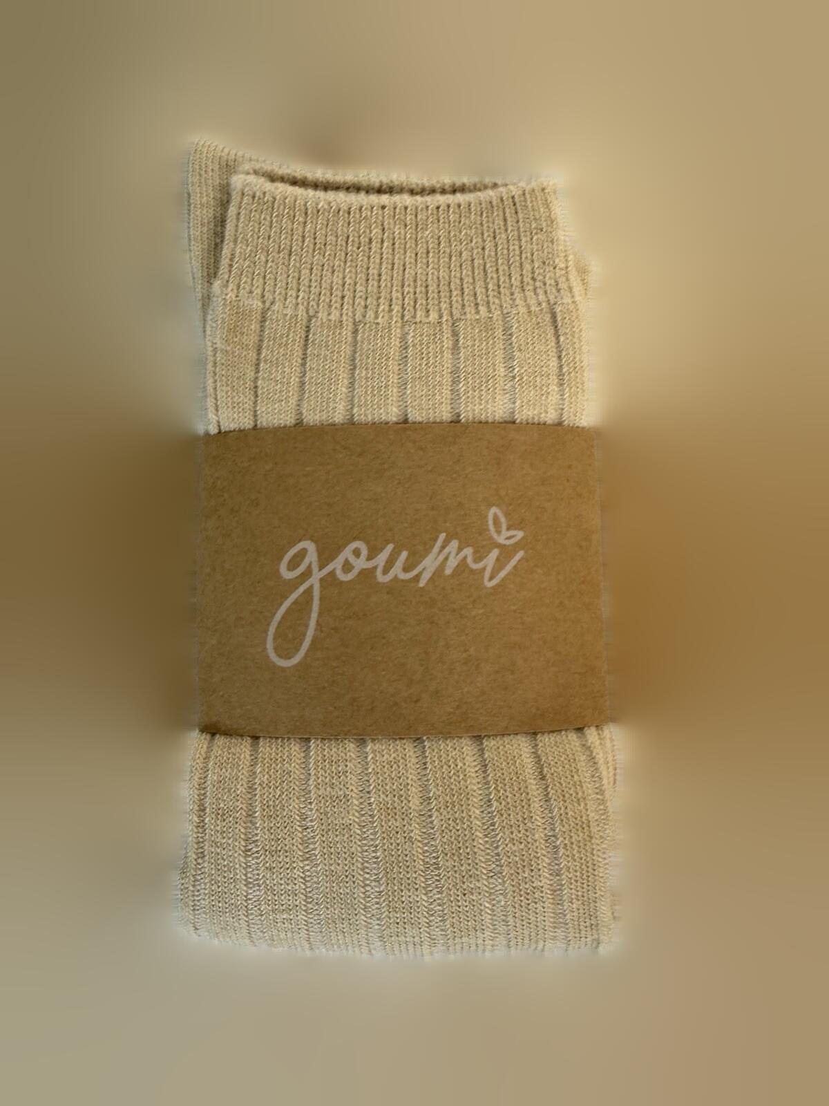 2 Pair Of Goumi Kids Socks Organic Cotton Size XL 8-10Y  White/Neutral