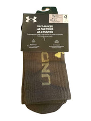 Under Armour Unisex Cushioned Crew, White/Black/Grey 7-8.5m / 6-10w