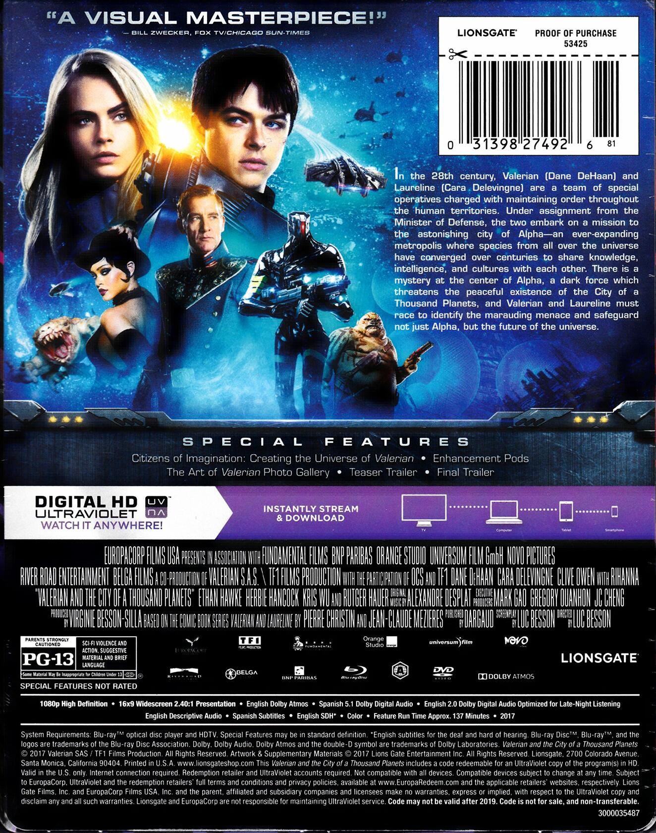 Valerian & the City of a 1000 Planets Limited Steelbook (Blu-Ray+DVD+Digital HD