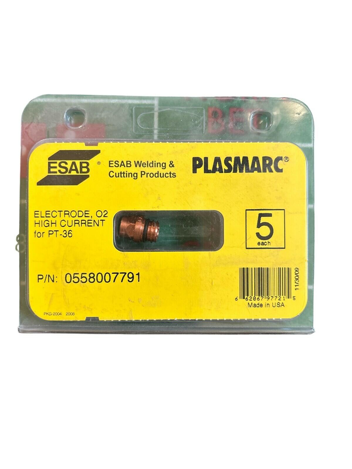 ESAB PLASMARC 0558007791 O2 Electrode HI Current For PT-36 1 Pack (Not a 5 Pack)
