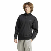 adidas Men's All SZN Fleece Quarter-Zip Crewneck Swearshirt, Black Large