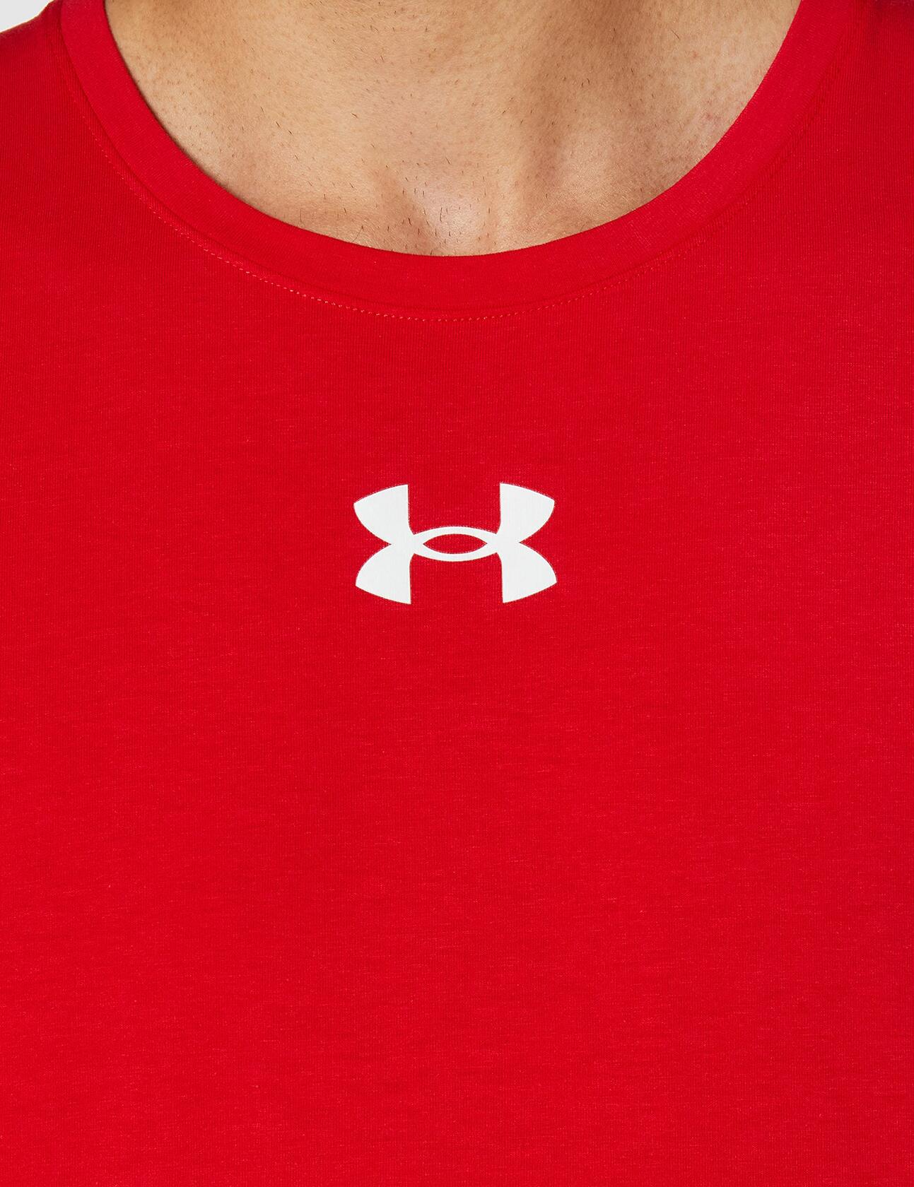 Under Armour Men's Baseline Cotton Tank , Red (600)/Summit White, Medium