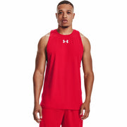 Under Armour Men's Baseline Cotton Tank , Red (600)/Summit White, Large